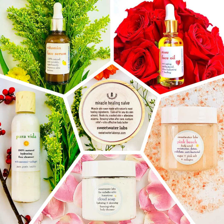 DRY SKIN SAVIOR Collection.  Hydrates, relieves + nourishes skin from head to toe! Sweetwater Labs