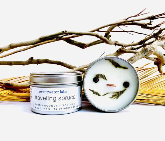 4 oz Traveling Spruce. Eco-friendly, 100% Natural, Wood-Wick Candle Sweetwater Labs
