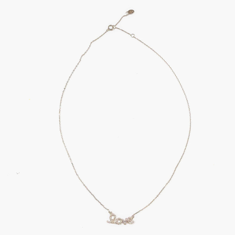Diamond Script Love Necklace (sterling silver or 16K gold) Sweetwater Labs