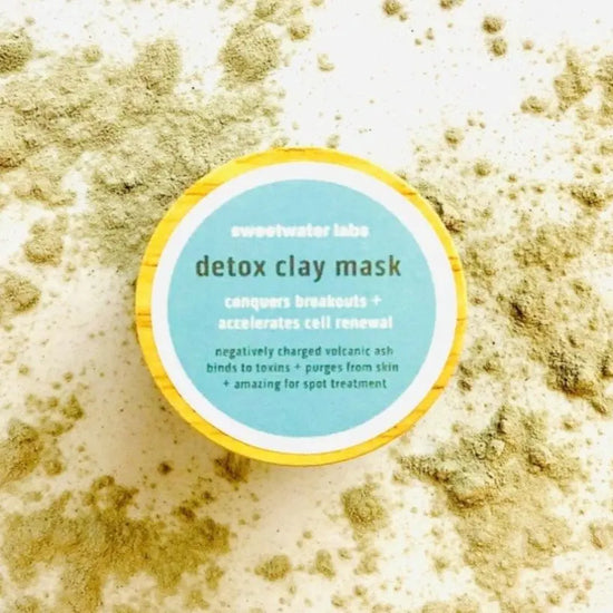 Detox Clay mask. Purges toxins. Made from volcanic ash that binds to toxins and pulls from skin Sweetwater Labs