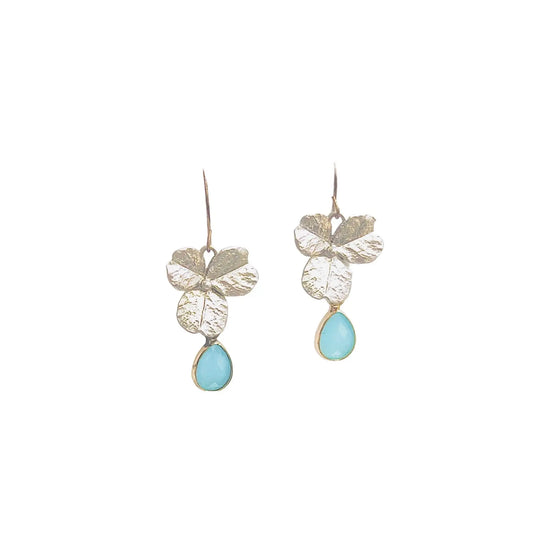 Energy Stone Clover Leaf Earrings (various stone options in gold or silver) Sweetwater Labs