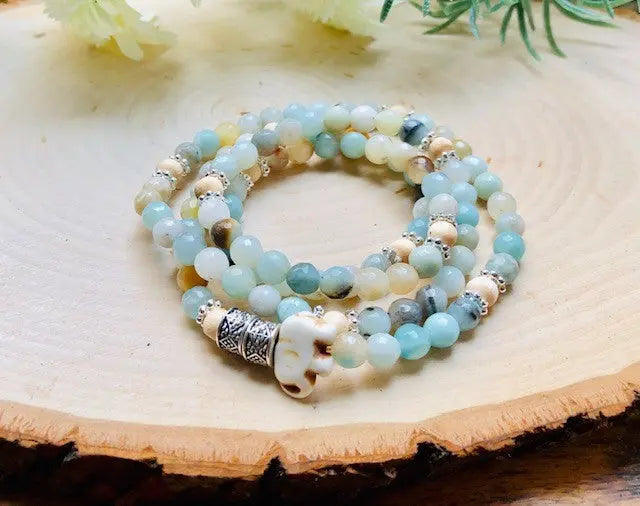 Energy Stone Wrap Bracelet/ Necklace (Amazonite) Sweetwater Labs