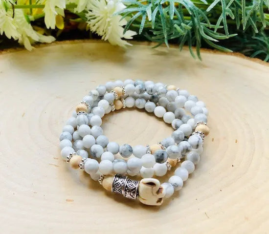 Energy Stone Wrap Bracelet/ Necklace (Howlite) Sweetwater Labs