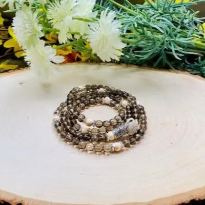 Energy Stone Wrap Bracelet/ Necklace (Smoky Quartz) Sweetwater Labs