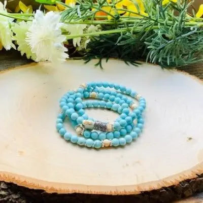 Energy Stone Wrap Bracelet/ Necklace (Turquoise) Sweetwater Labs