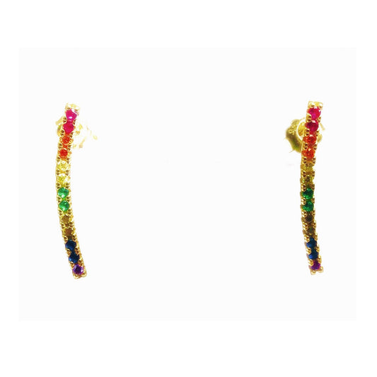 Long Bar Crystal Earrings (in rainbow or cubic zirconia) Sweetwater Labs