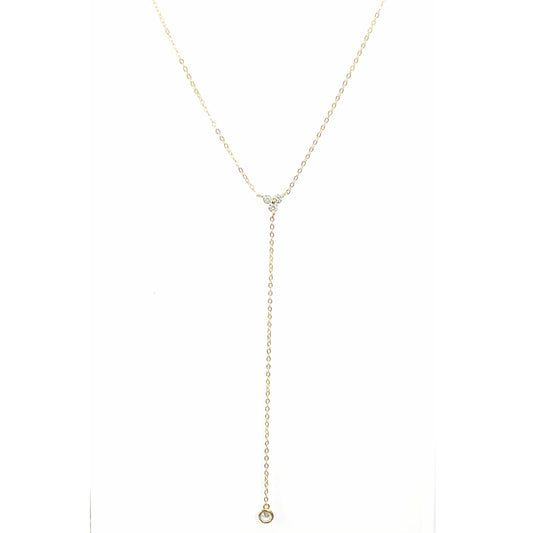 Crystal Drop Y Necklace (sterling silver or 16K gold) Sweetwater Labs
