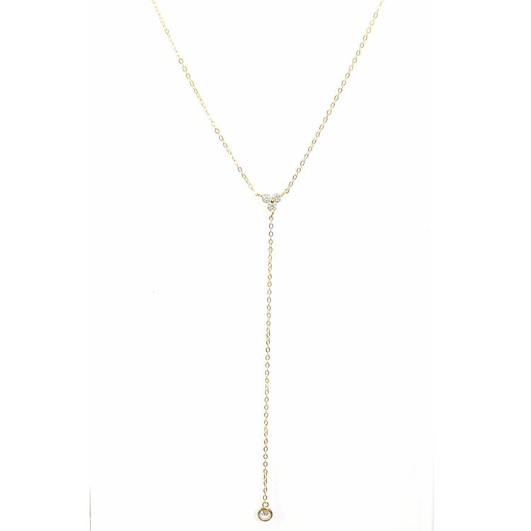 Crystal Drop Y Necklace (sterling silver or 16K gold) Sweetwater Labs
