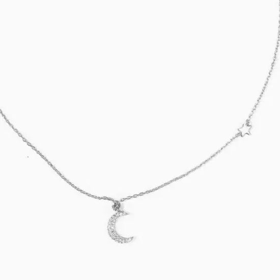 Hanging Moon + Star Necklace (sterling silver or 16K gold) Sweetwater Labs