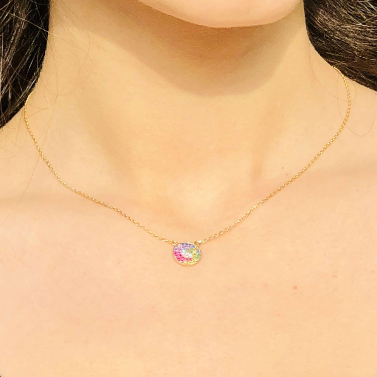 Rainbow Disc Necklace (sterling silver or 16K gold) Sweetwater Labs