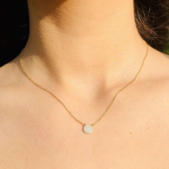 Petite Crystal Circle Necklace (sterling silver or 16K gold) Sweetwater Labs