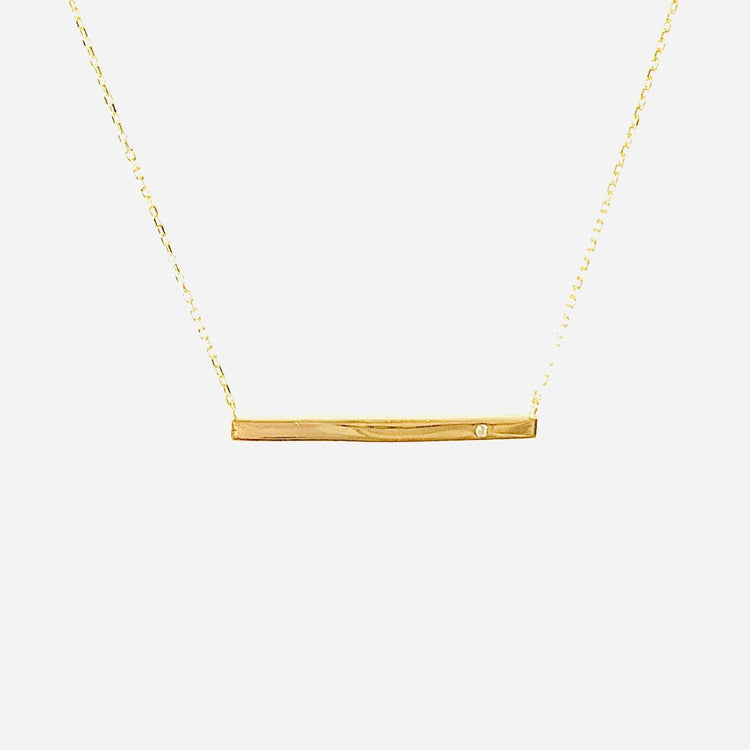 Long Bar Necklace with Crystal (sterling silver or 16K gold) Sweetwater Labs