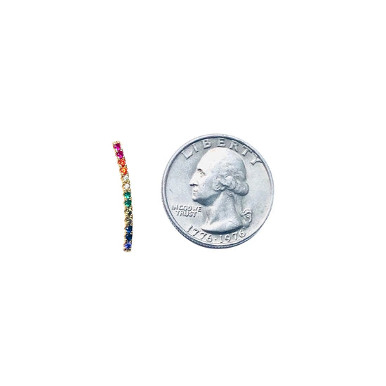Long Rainbow Stud Earrings (Gold Sweetwater Labs