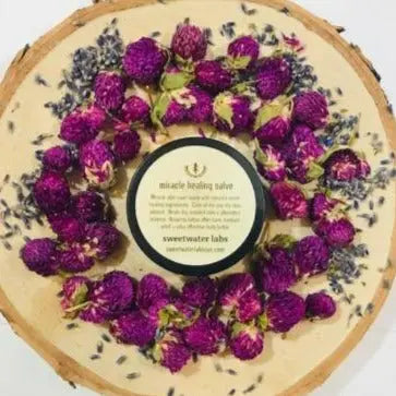 Miracle Healing Salve, Lavender. Made with nature's most healing ingredients. Instantly relieves dry skin Sweetwater Labs