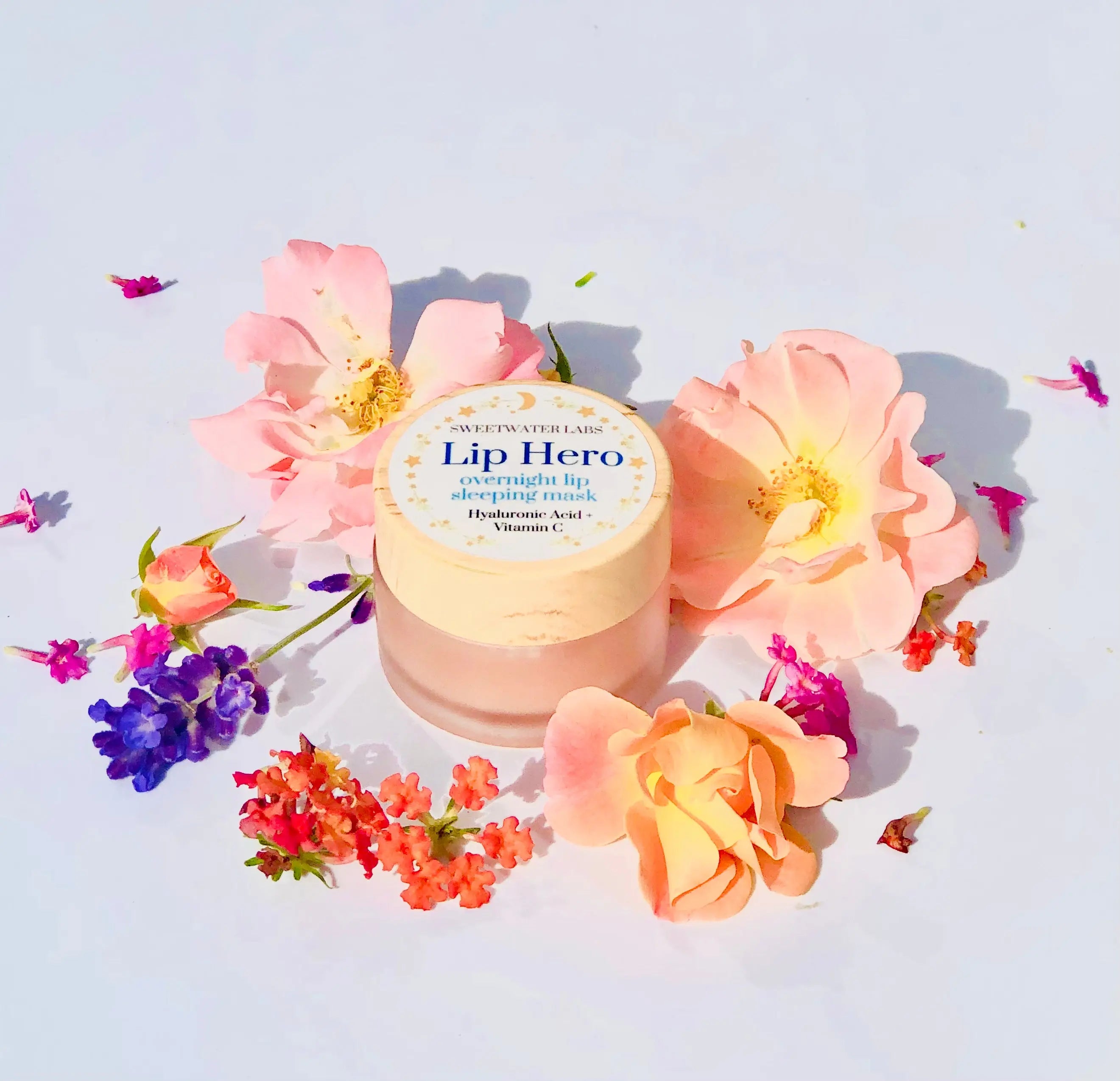 lip sleeping mask with hyaluronic acid and vitamin c NEW! Lip Hero Sleeping Mask: Hydrates, Plumps and Minimizes Vertical Lines Around Your Mouth Sea Salt Caramel / 1 jar