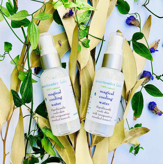 NEW! Magical Cooling Water. Naturally activates skin’s cooling sensors. Cool off from the heat! 2-pack Sweetwater Labs