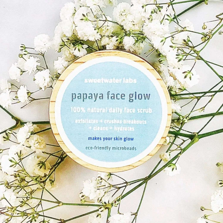PAPAYA FACE GLOW. Daily face scrub. Exfoliates, cleans, hydrates + crushes breakouts Sweetwater Labs
