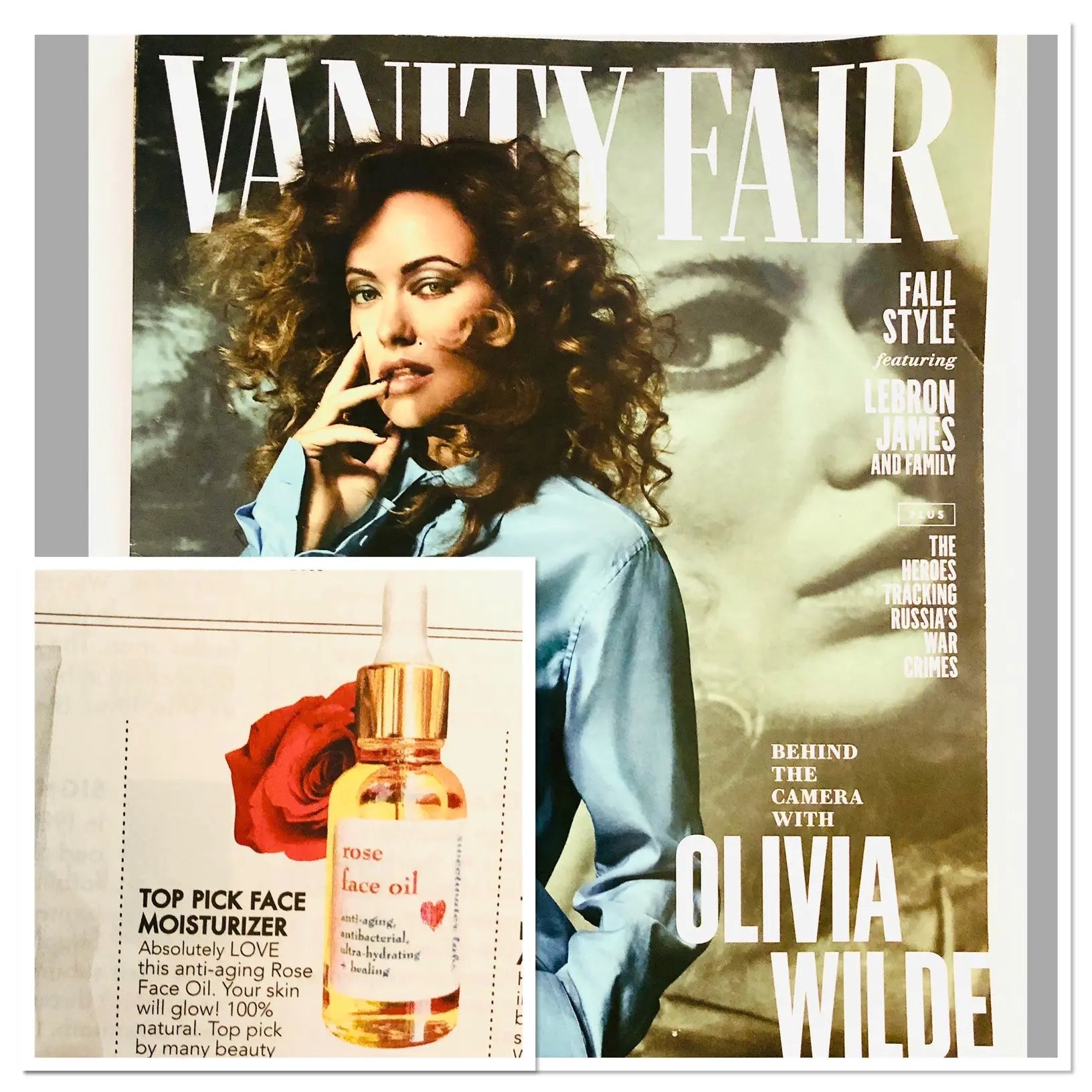 ROSE FACE OIL For Super Nourished + Glowing Skin. VANITY FAIR TOP
