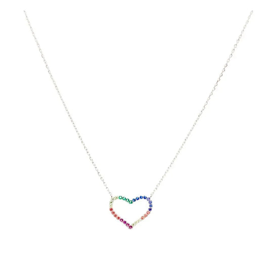 Rainbow Heart Necklace (sterling silver or 16K gold) Sweetwater Labs