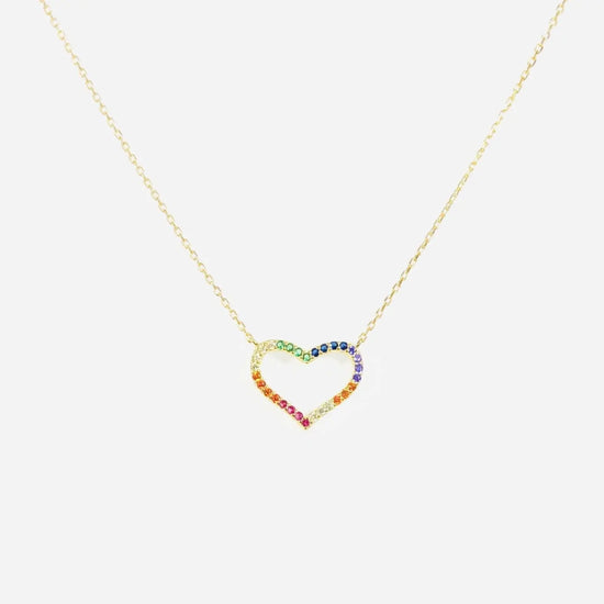 Rainbow Heart Necklace (sterling silver or 16K gold) Sweetwater Labs