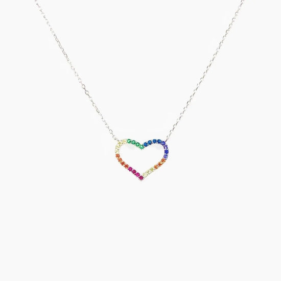 Rainbow Heart Necklace (sterling silver or 16K gold) Sweetwater Labs