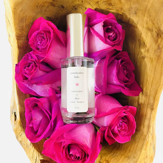 ROSEWATER + ALOE FACE TONER/MIST. Hydrates. Calms. Tones. Heals. Sweetwater Labs