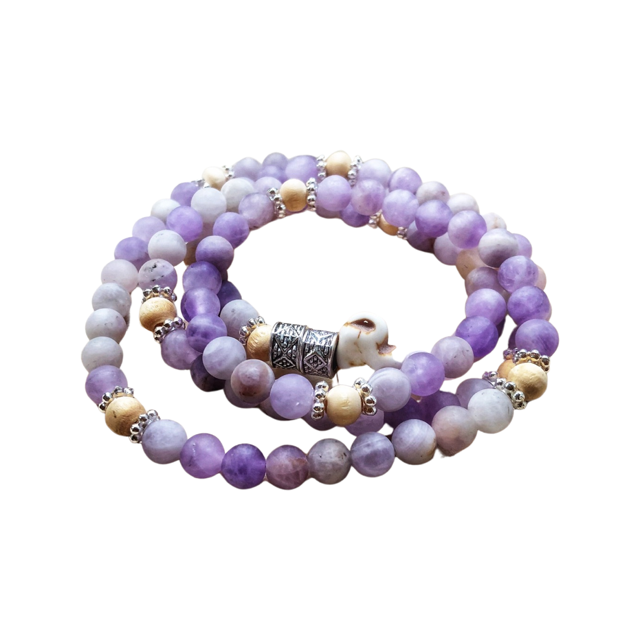 Energy Stone Wrap Bracelet/ Necklace (Matte Amethyst) Sweetwater Labs