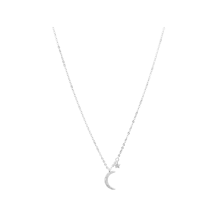 Asymmetrical Crescent Moon + Star (sterling silver) Sweetwater Labs