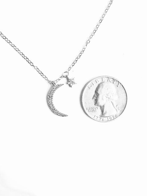 Asymmetrical Crescent Moon + Star (sterling silver) Sweetwater Labs