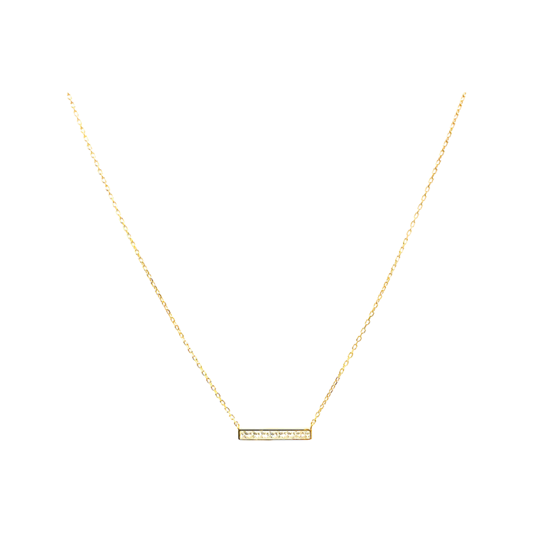 Bar Necklace with tiny diamonds (gold or silver) Sweetwater Labs