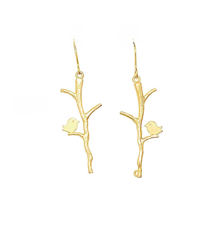 Bird Branch Earrings (gold or silver) Sweetwater Labs