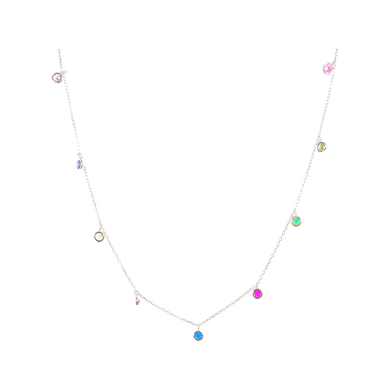 Chakra Rainbow Drop Choker Necklace (sterling silver or 16K gold) Sweetwater Labs
