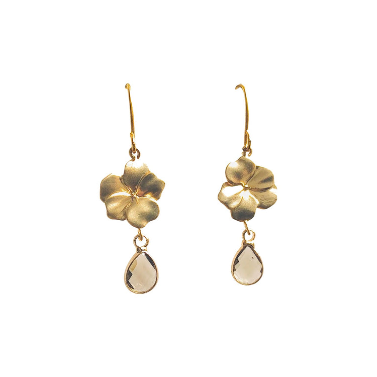 Energy Stone Clover Leaf Earrings (various stone options in gold or silver) Sweetwater Labs