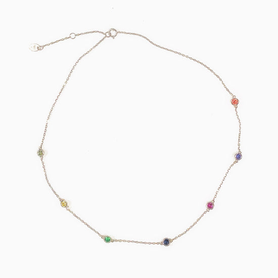 Chakra Rainbow Floating Choker Necklace (sterling silver or 16K gold) Sweetwater Labs