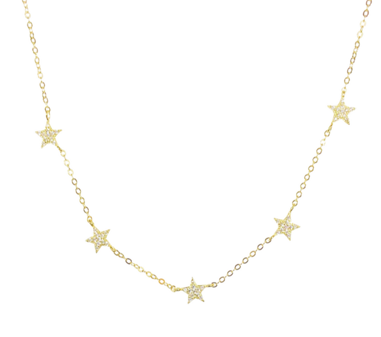 Diamond Stars Choker Necklace (sterling silver or 16K gold) Sweetwater Labs
