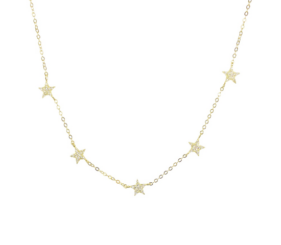 Diamond Stars Choker Necklace (sterling silver or 16K gold) Sweetwater Labs