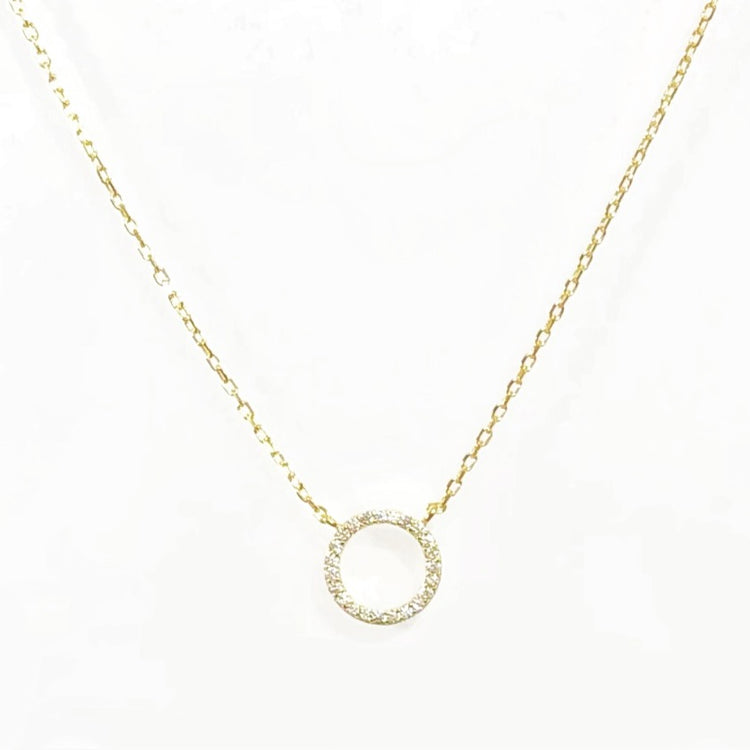 Diamond Open Circle Necklace (gold, silver or rainbow) Sweetwater Labs