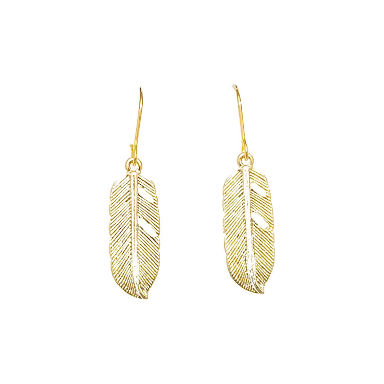Gold Feather Earrings Sweetwater Labs