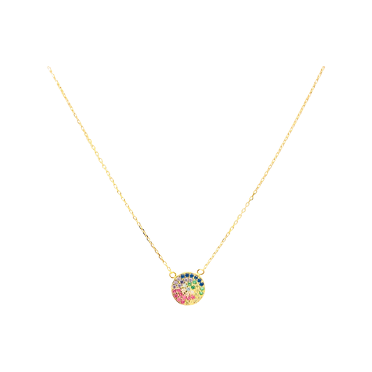 Rainbow Disc Necklace (sterling silver or 16K gold) Sweetwater Labs