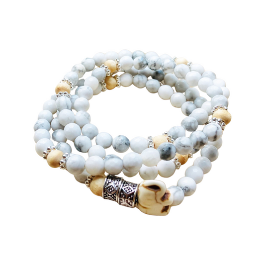 Energy Stone Wrap Bracelet/ Necklace (Howlite) Sweetwater Labs