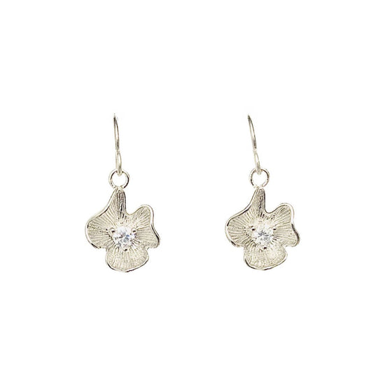 Petite Flower Drop  Earrings (rose gold or silver) Sweetwater Labs