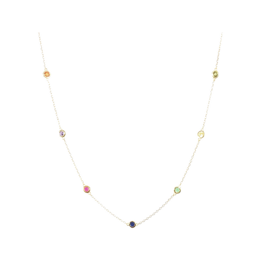 Chakra Rainbow Floating Choker Necklace (sterling silver or 16K gold) Sweetwater Labs