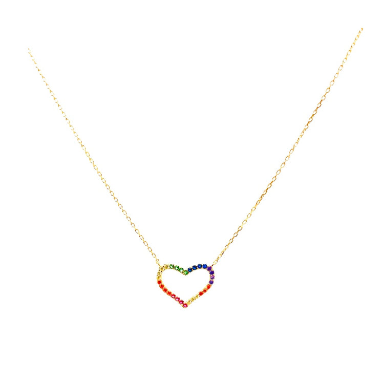 Rainbow Heart Necklace (sterling silver or 16K gold) Sweetwater Labs