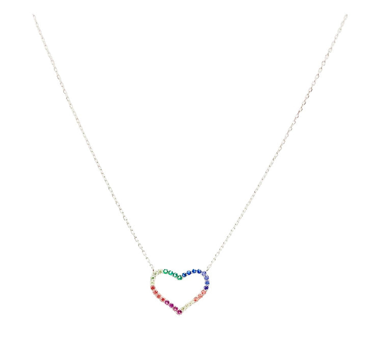 Rainbow Heart Necklace (sterling silver or 16K gold) Sweetwater Labs
