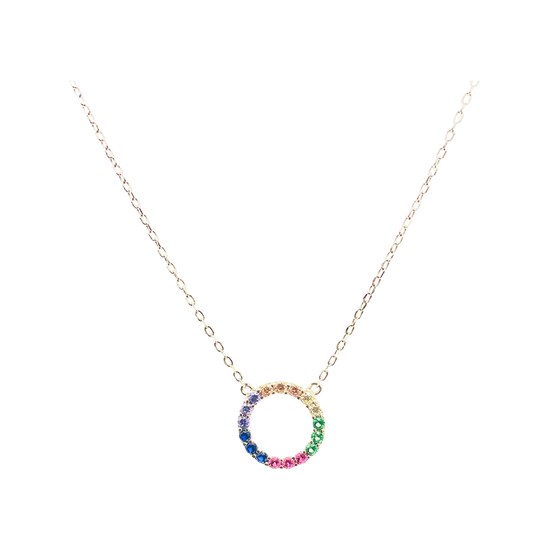 Diamond Open Circle Necklace (gold, silver or rainbow) Sweetwater Labs