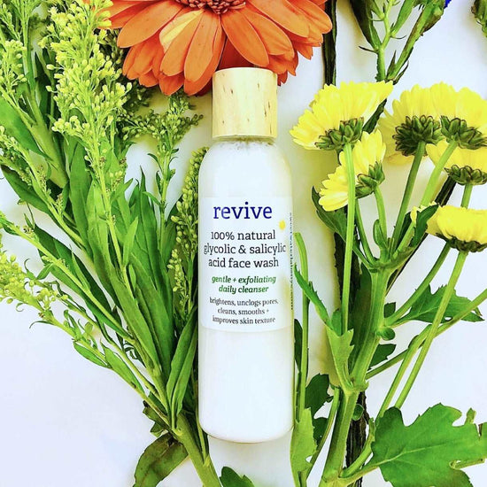 REVIVE GLYCOLIC + SALICYLIC ACID FACE CLEANSER. Exfoliates, Unclog Pores + Tones Sweetwater Labs