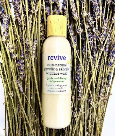 REVIVE GLYCOLIC + SALICYLIC ACID FACE CLEANSER. Exfoliates, Unclog Pores + Tones Sweetwater Labs