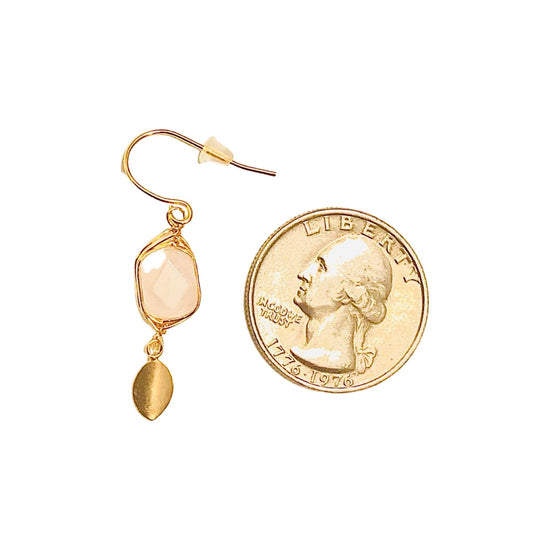 Energy Stone Leaf Drop Earrings (various stone options in gold or silver) Sweetwater Labs